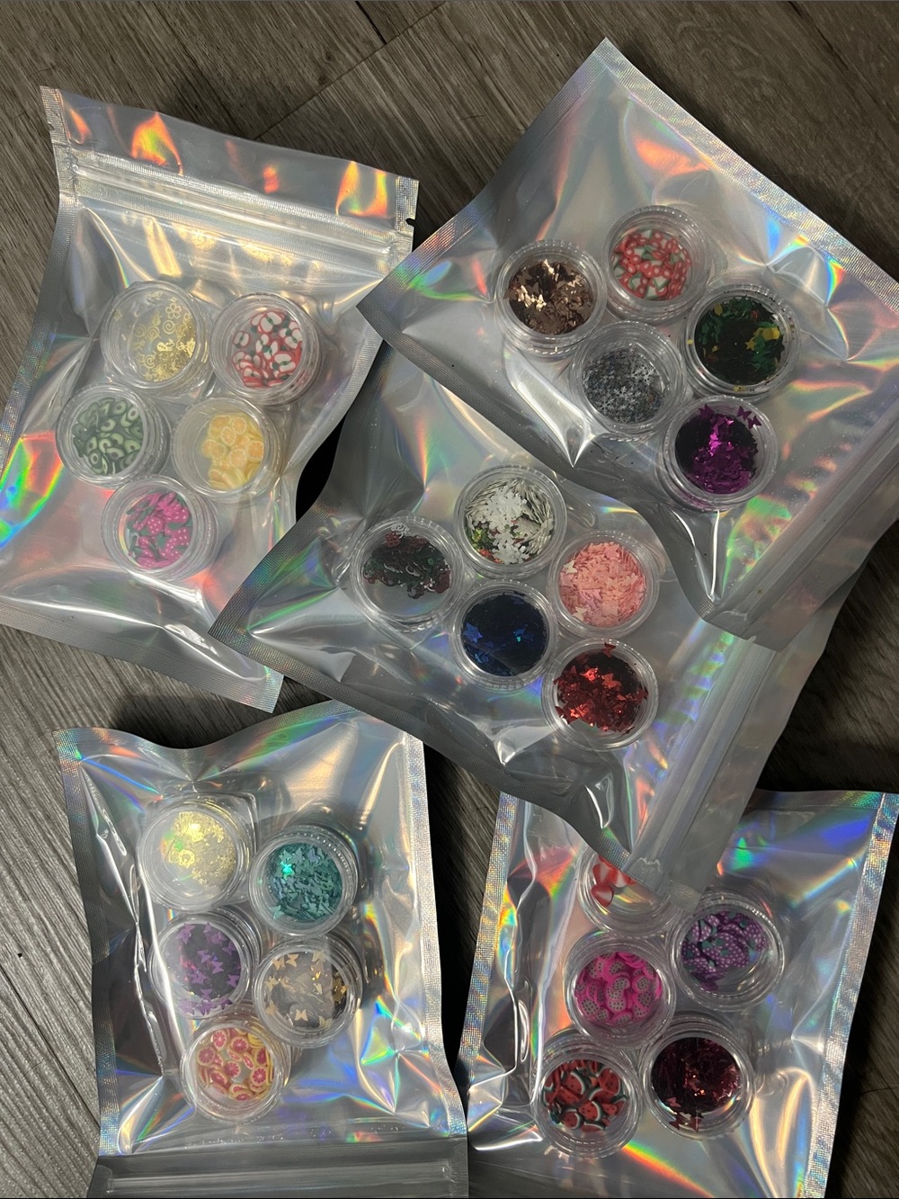Holographic Nail Art Glitter & Sequins Kit - Mixed Colors